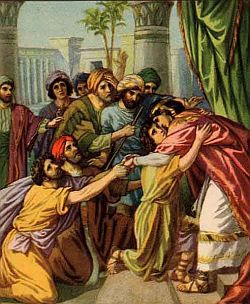 Znalezione obrazy dla zapytania Józef przyjmuje Jakuba i braci w Egipcie